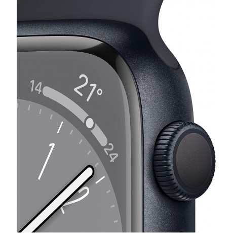 Apple Watch Series 8 (GPS, 41mm) Smartwatch con Cinturino Sport.Nero.