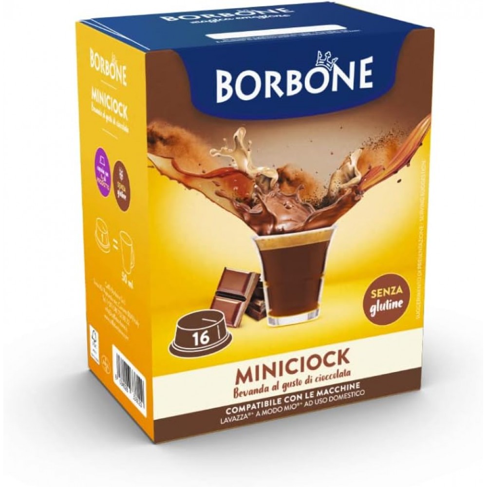 Caffè Borbone MiniCiock Bevanda al gusto Cioccolato 96 capsule A Modo Mio