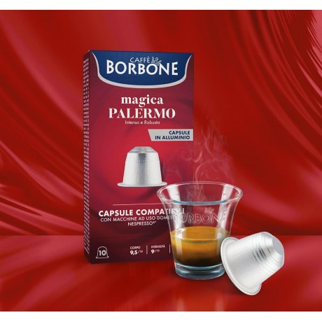 Caffè Borbone Miscela Magica Palermo 100 Capsule ALLUMINIO (10x10) per Nespresso