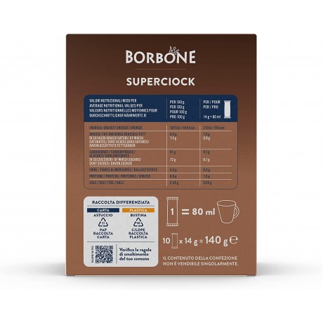 Caffè Borbone Superciock - 80 stick Ideali per Sistemi a Cialde
