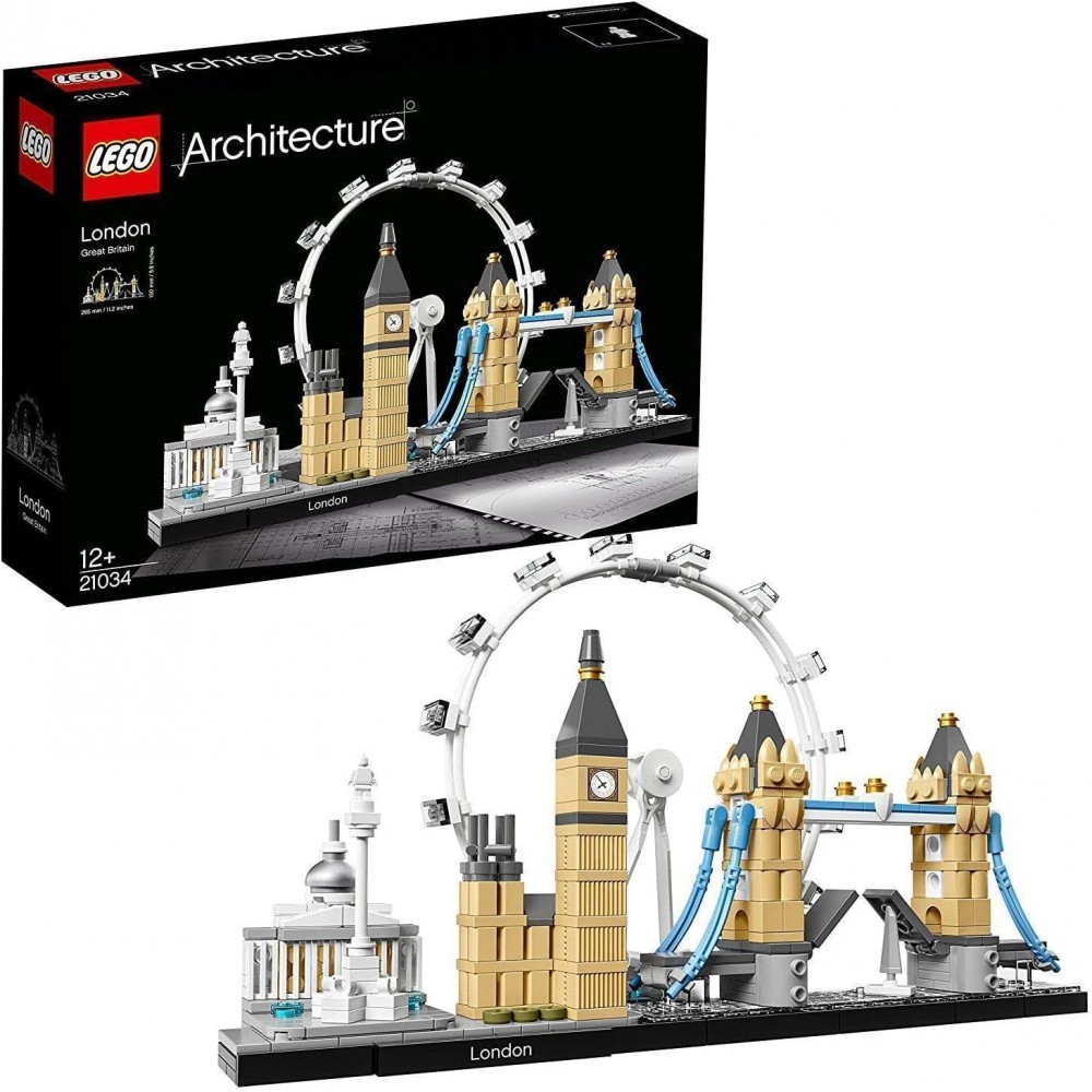Lego 21034 architecture londra, con london eye, big ben e tower bridge