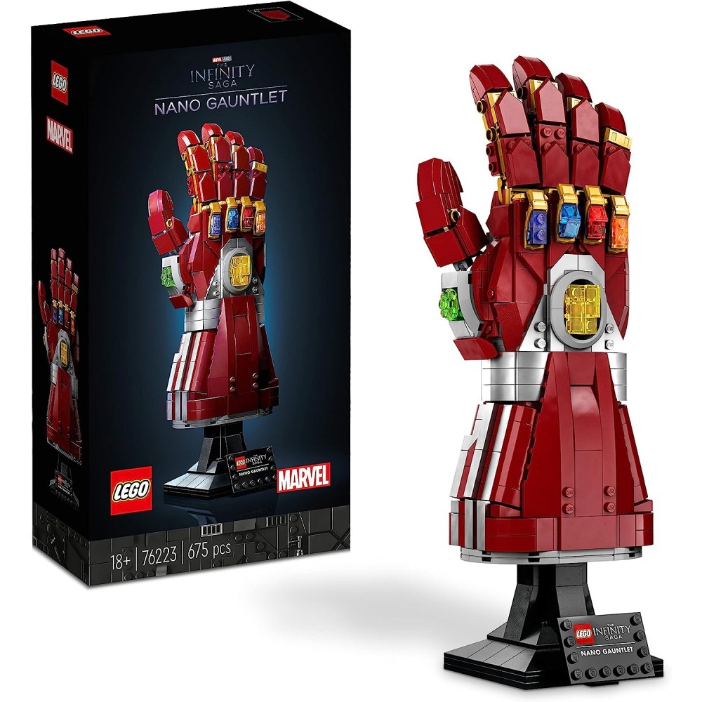 LEGO 76223 Marvel Guanto dell'Infinito di Iron Man, Idea Regalo per Adulti, Uomo o Donna Fan dei Supereroi, Modellino da Costruire con Gemme dell'Infinito, Set Film Avengers: Endgame