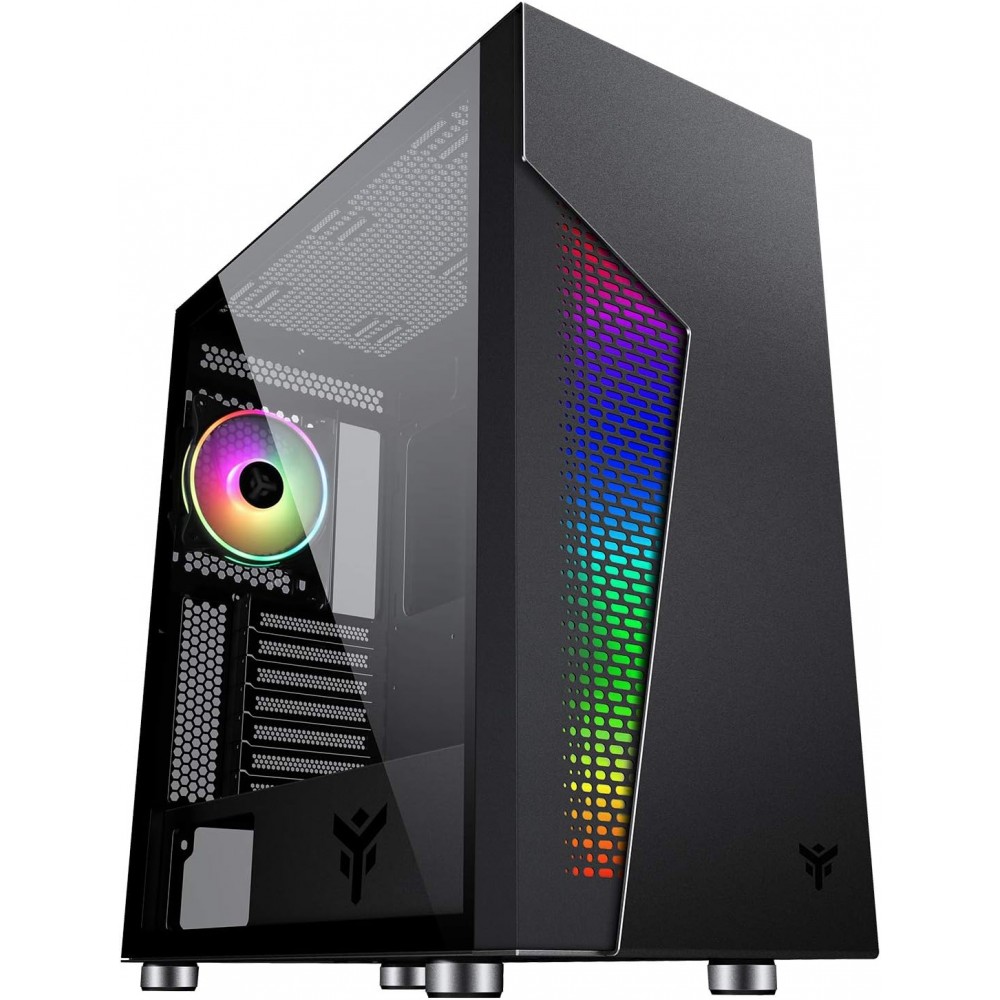 itek MAJES 30 - Case PC Gaming Full Tower ATX Ventola 12cm Griglia RGB USB3 Nero